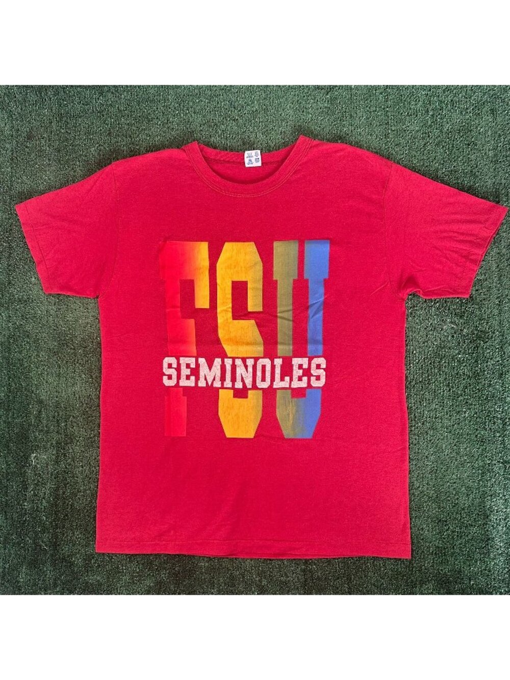 Vintage 80s Florida State University Seminoles T-Shirt Red XL FSU Single Stitch